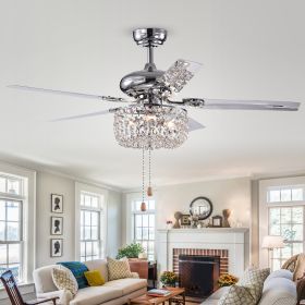 Silver Orchid Campbell 49-inch Chrome Lighted Ceiling Fan