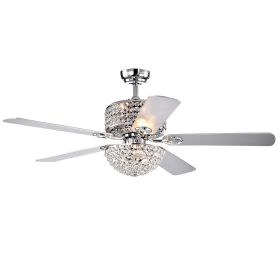 Silver Orchid Finlayson Chrome 5-blade 52-inch Lighted Ceiling Fan