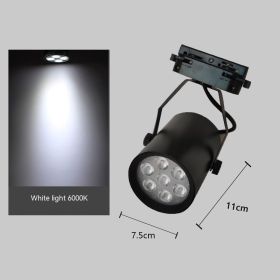 LED Track Spotlight Track Lamp 12 W18W Clothing Store Background Wall Open-mounted Slide Spotlight Super Bright (Option: Neutral Light-7W Black Shell)