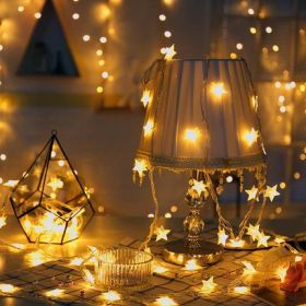 Room layout led lantern flashing string lights starry (Option: Yellow-10M100-Plug in)