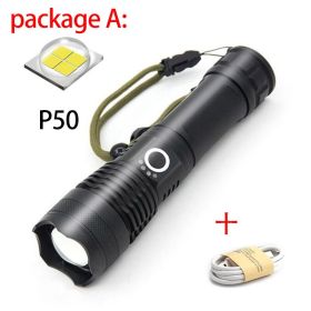 USB Charging Zoom P50 Flashlight (Option: USB)