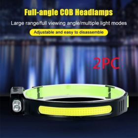 Silicone Sensor Headlamp Type-C Rechargeable Outdoor (Option: SidelightWhite YellowLight 2PC-USB)