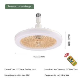 Remote Control E27 Screw Adjustable Light Bedroom Aromatherapy Small Fan Lamp (Option: Remote Control Fan Yellow-30W Universal Lamp Holder)