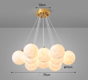 Nordic Modern Minimalist Creative Moon Bubble Living Room Chandelier (Option: 13heads moon 70CM-Tricolor dimming)