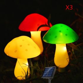 Plastics Solar Mushroom Night Light Outdoor Courtyard Garden Balcony Layout Lawn Waterproof Landscape Decoration Colorful Light (Option: C color x3)