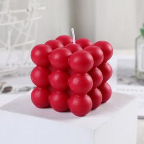 Creative Rubik's Cube Aromatherapy Candle Lamp (Color: Wine Red)