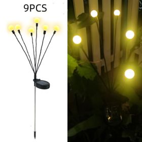 Simulation Firefly Solar Light Outdoor Garden Decoration Lawn Landscape Lamp Xmas Decor Solar LED Lights Outdoor Garden Lights (Option: 6solar-Warm light-9PCS)