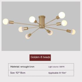 Bedroom Ceiling Lamp Modern Minimalist Nordic (Option: With Light Source-8 Heads Golden)