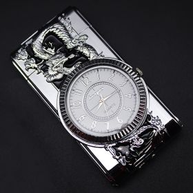 Personality Running Lamp Inflatable Watch Windproof Lighter (Option: Silver dragon)