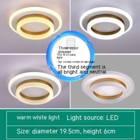 Simple LED Corridor Aisle Hallway Living Room Entrance Balcony Ceiling Light (Option: Golden, Round-White Light)