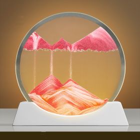 Creative New Quicksand Painting Small Night Lamp Living Room Bedroom Abstract Rotary Desktop Decoration (Color: Red)