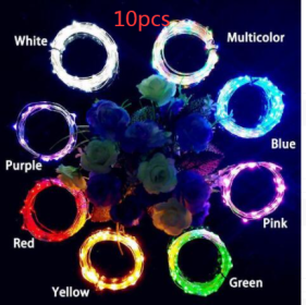 Wine Bottle Lights String 2M 20leds Christmas Decorations Copper Wire String Led Garland Lights Decor Wedding Festival Party (Option: 10pcs Purple-1m-10light)