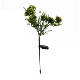 LED Dandelion Flower Stake Light Solar Energy Rechargeable for Outdoor Garden (Color: Yellow)