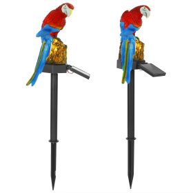 Solar Powered Parrot Garden Light IP65 Waterproof LED Parrot Landscape Lamp Decorative Lawn Lights (Color: Red Parrot)