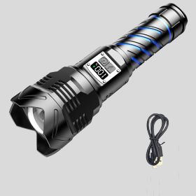 Aluminum Alloy Zoom Digital Display Flashlight (Option: Style1)