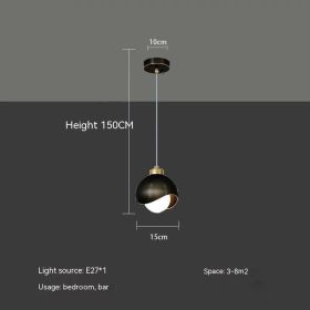 Golden Light Luxury Crystal Hanging Line Lamp Creative Bedroom (Option: Three Color Light-Black Single Head)