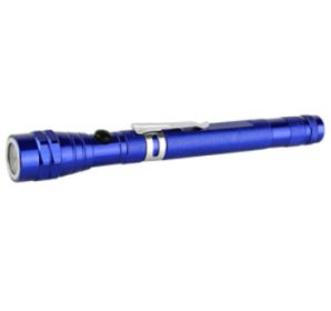 Aluminum Alloy Telescopic Rotating Hose Flashlight (Color: Blue)